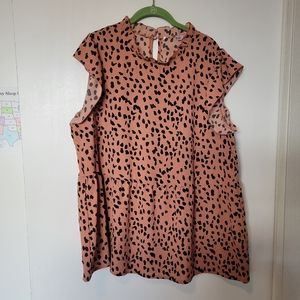 Flutter sleeve pink blouse